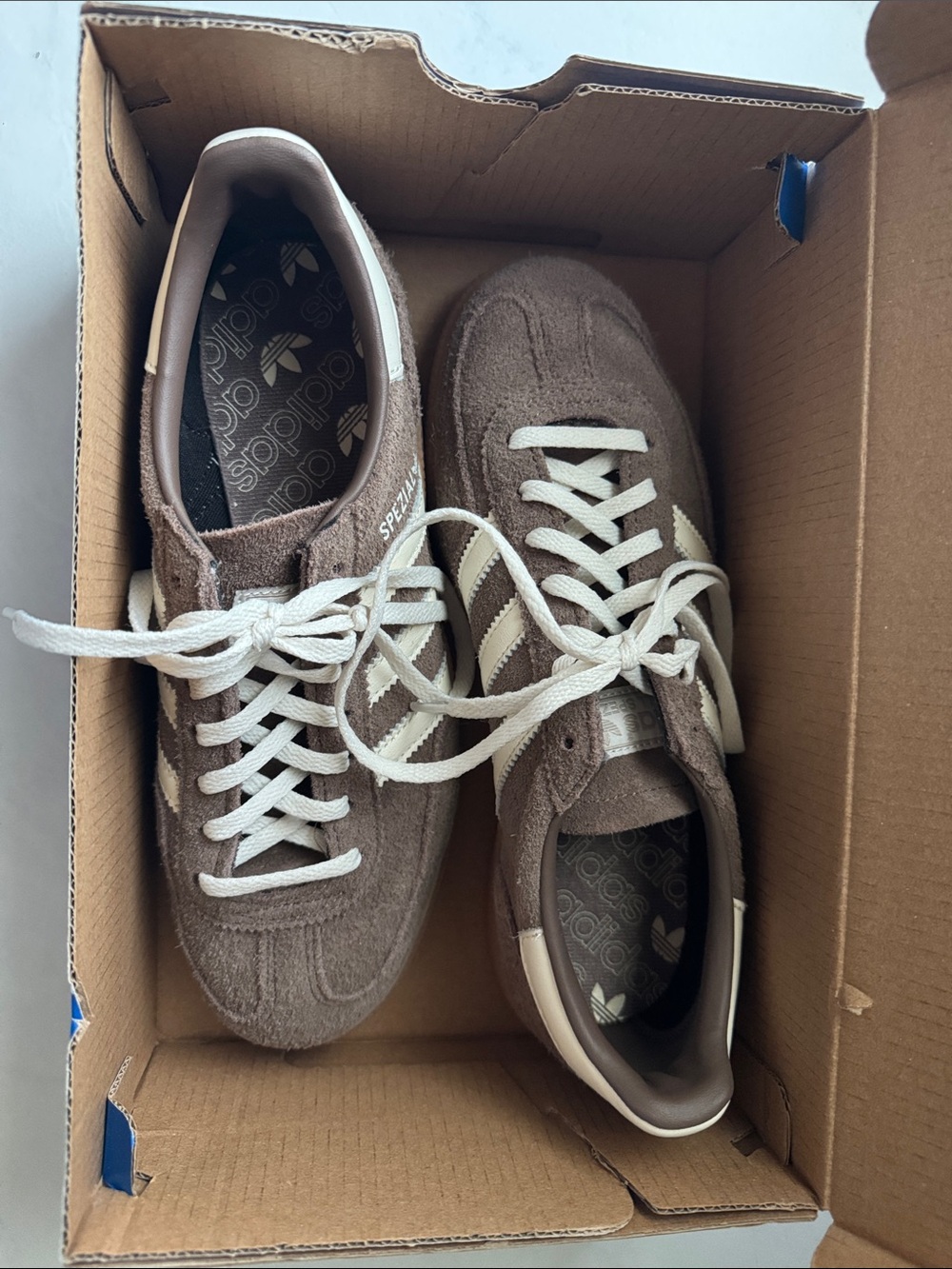 adidas 🤎🤍 Suede Sneakers in Brown with Cream Stripes